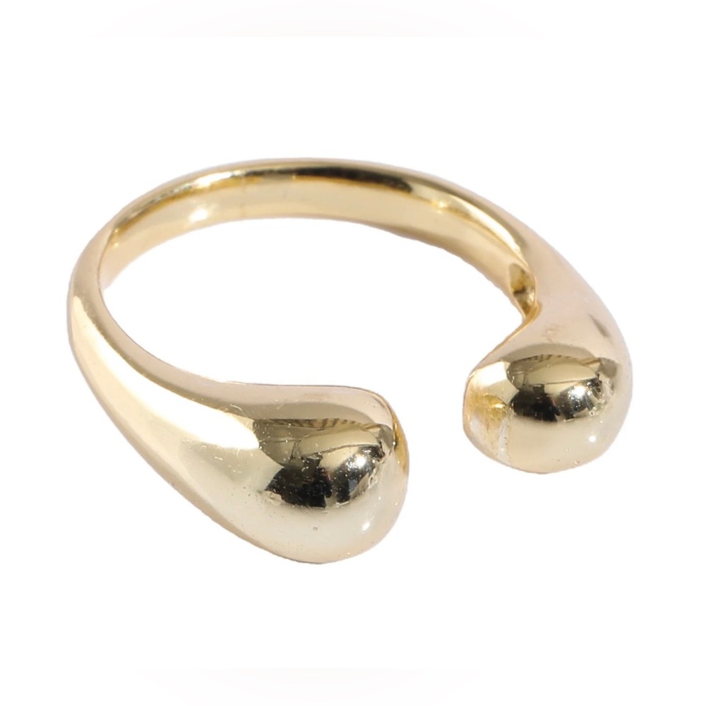18k Gold Plated 925 Sterling Silver Open Waterdrop Ring